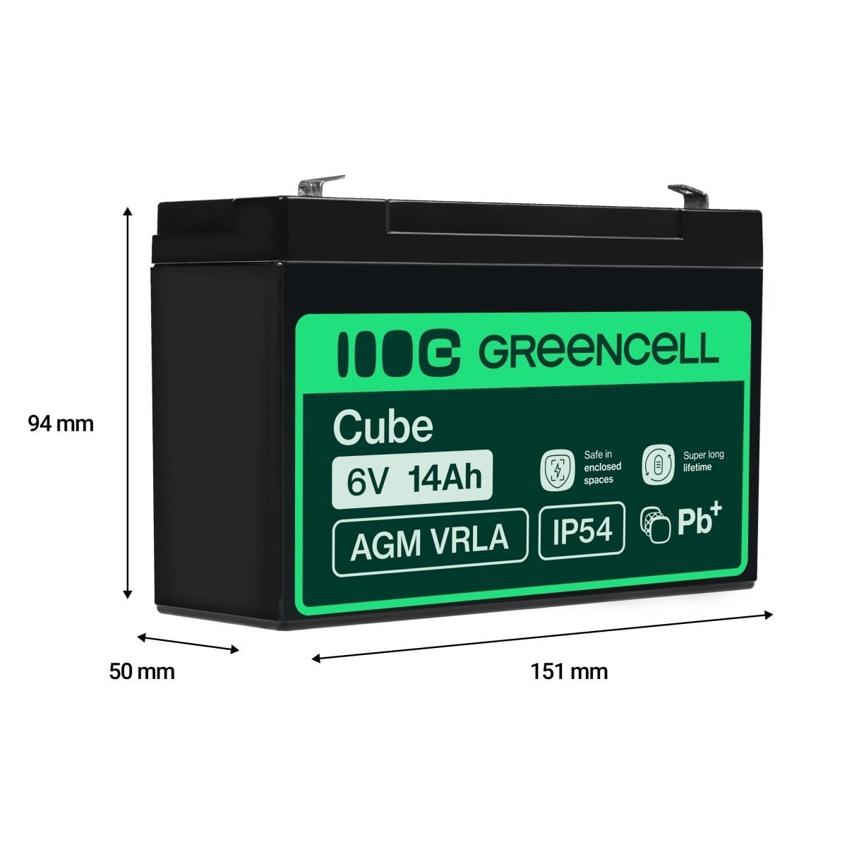 GREEN CELL Green Cell 6V 14Ah AGM Battery - Batteria - 14000 mAh - BATTERIE E ALIMENTATORI | TecnoCARE.net Sabaudia, Latina, Terracina, San Felice Circeo e Pontinia