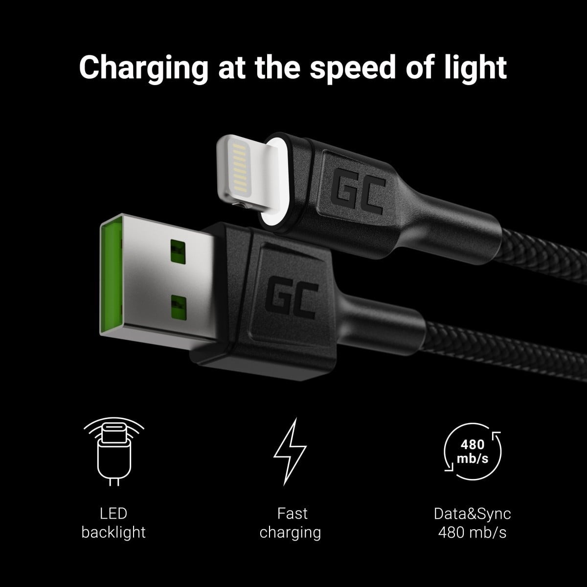 GREEN CELL Green Cell KABGC05 cavo Lightning 1,2 m Nero - CAVI PER COMPUTER E PERIFERICHE | TecnoCARE.net Sabaudia, Latina, Terracina, San Felice Circeo e Pontinia