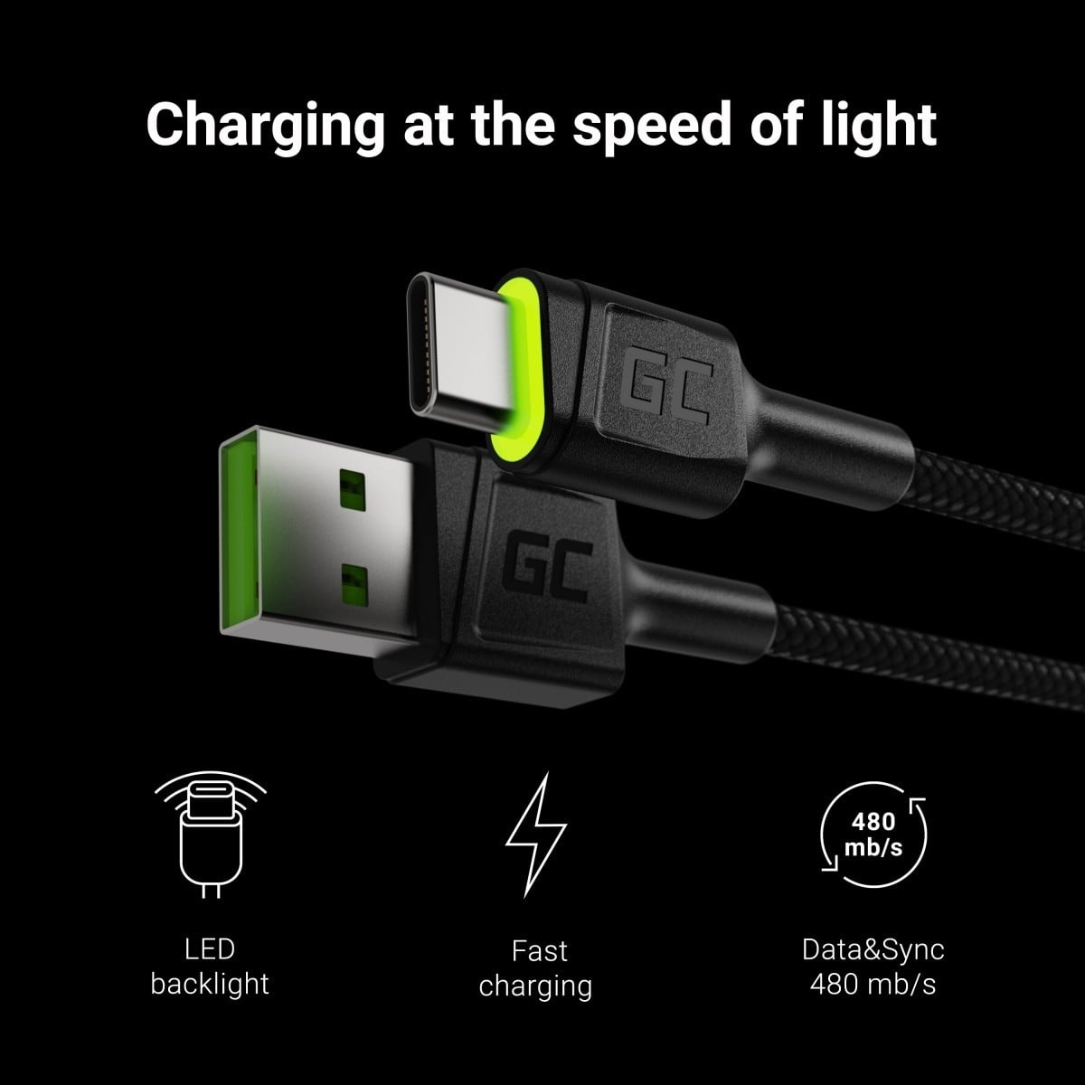 GREEN CELL Green Cell KABGC06 cavo USB 1,2 m USB A USB C Nero - CAVI PER COMPUTER E PERIFERICHE | TecnoCARE.net Sabaudia, Latina, Terracina, San Felice Circeo e Pontinia
