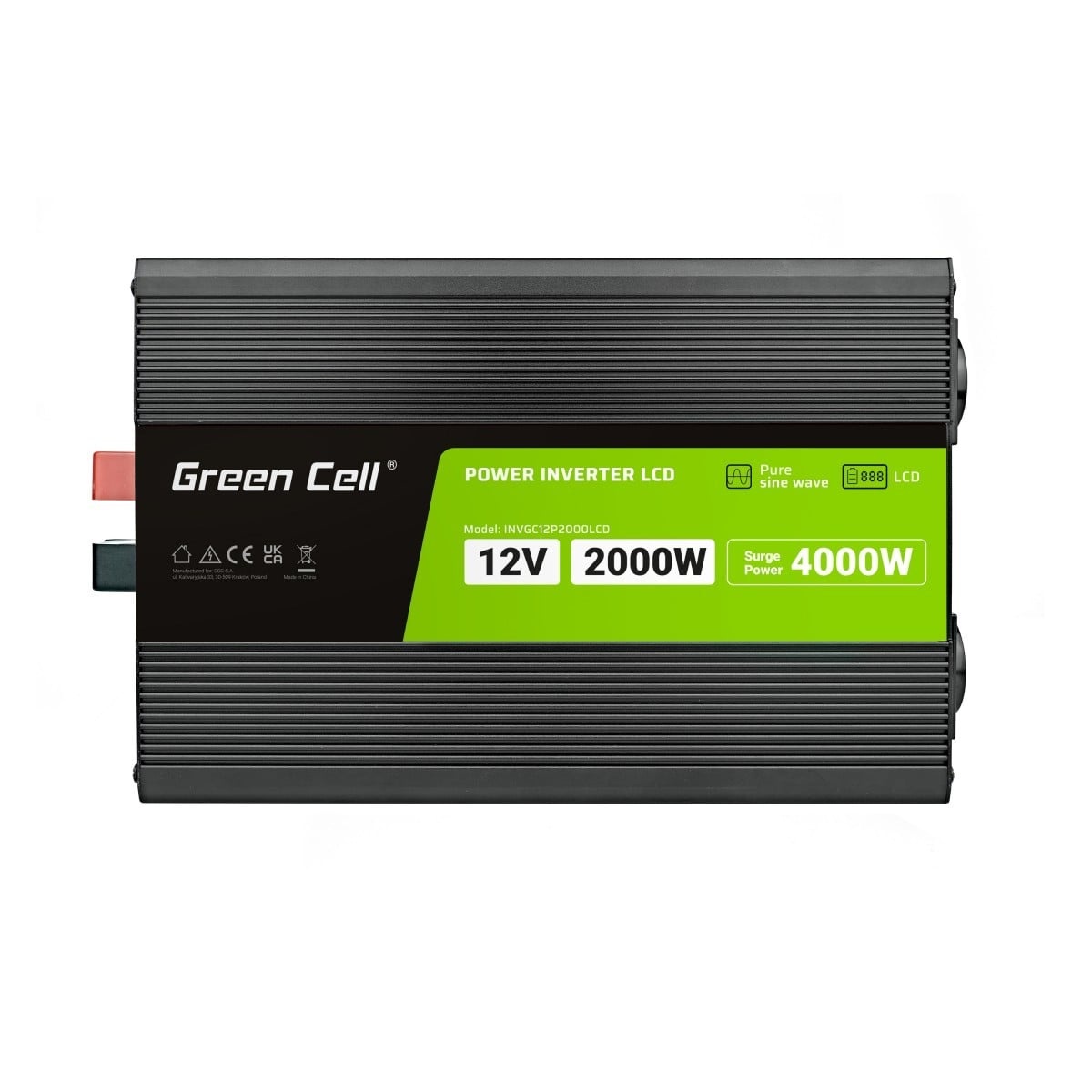 GREEN CELL Green Cell Przetwornica napicia PowerInverter LCD 12 V 2000W/40000W Przetwornica samochodowa z wywietlaczem - czysty sinus adattatore e invertitore Auto Nero - BATTERIE E ALIMENTATORI | TecnoCARE.net Sabaudia, Latina, Terracina, San Felice Circeo e Pontinia
