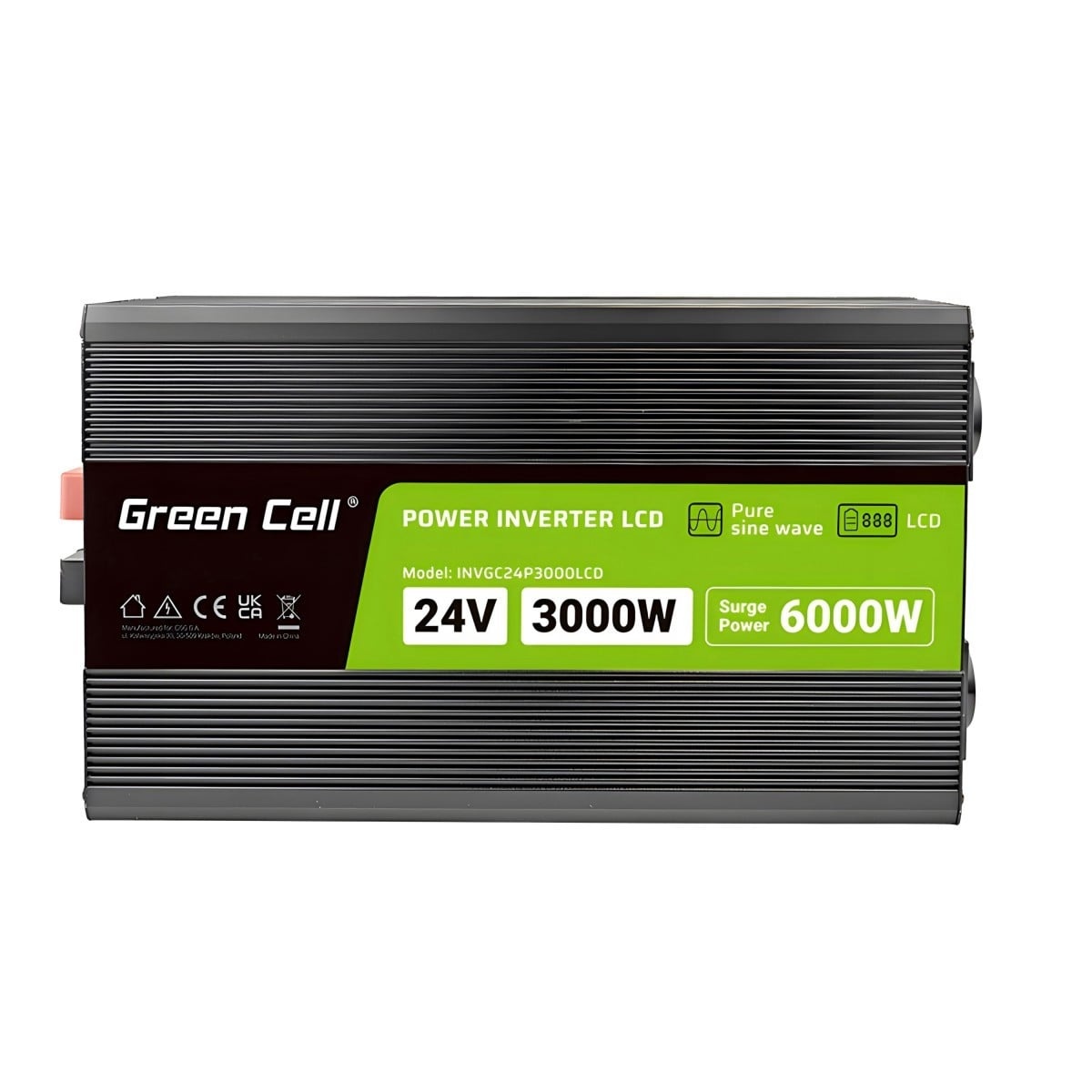 GREEN CELL Green Cell Przetwornica napicia PowerInverter LCD 24 V 3000W/60000W Przetwornica samochodowa z wywietlaczem - czysty sinus adattatore e invertitore Auto Nero - BATTERIE E ALIMENTATORI | TecnoCARE.net Sabaudia, Latina, Terracina, San Felice Circeo e Pontinia