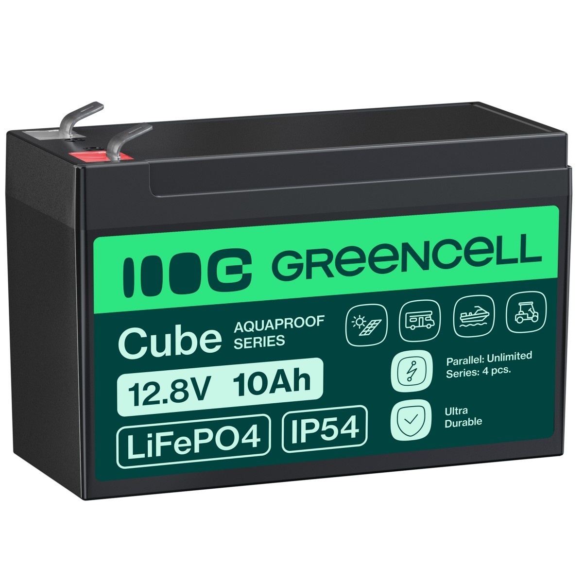 GREEN CELL Green Cell LFPGC12V10AH CUBE Batteria LiFePO4 10Ah 12.8V 128Wh Litio-Ferro-Fosfato per alimentazione di emergenza e illuminazione, centrali d'allarme - BATTERIE E ALIMENTATORI | TecnoCARE.net Sabaudia, Latina, Terracina, San Felice Circeo e Pontinia