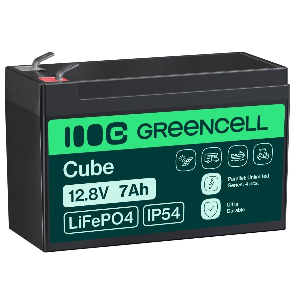 GREEN CELL Green Cell LFPGC12V7AH CUBE Batteria LiFePO4 7Ah 12.8V 89.6Wh Litio-Ferro-Fosfato per alimentatori UPS, Monitoraggio sicurezza - BATTERIE E ALIMENTATORI | TecnoCARE.net Sabaudia, Latina, Terracina, San Felice Circeo e Pontinia