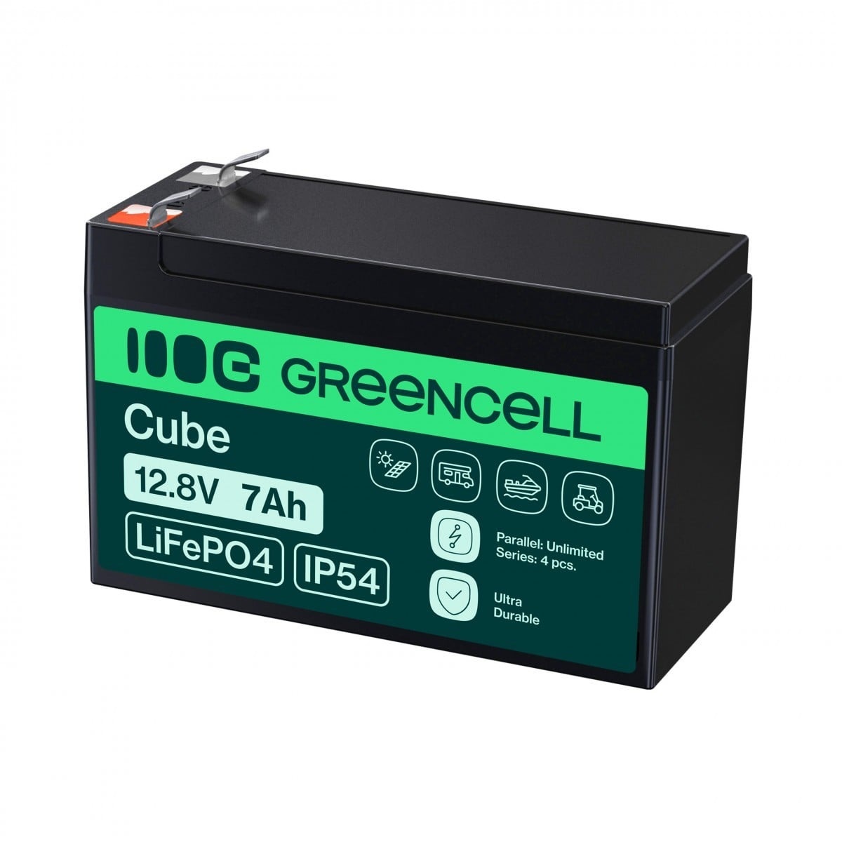 GREEN CELL Green Cell LFPGC12V7AH CUBE Batteria LiFePO4 7Ah 12.8V 89.6Wh Litio-Ferro-Fosfato per alimentatori UPS, Monitoraggio sicurezza - BATTERIE E ALIMENTATORI | TecnoCARE.net Sabaudia, Latina, Terracina, San Felice Circeo e Pontinia
