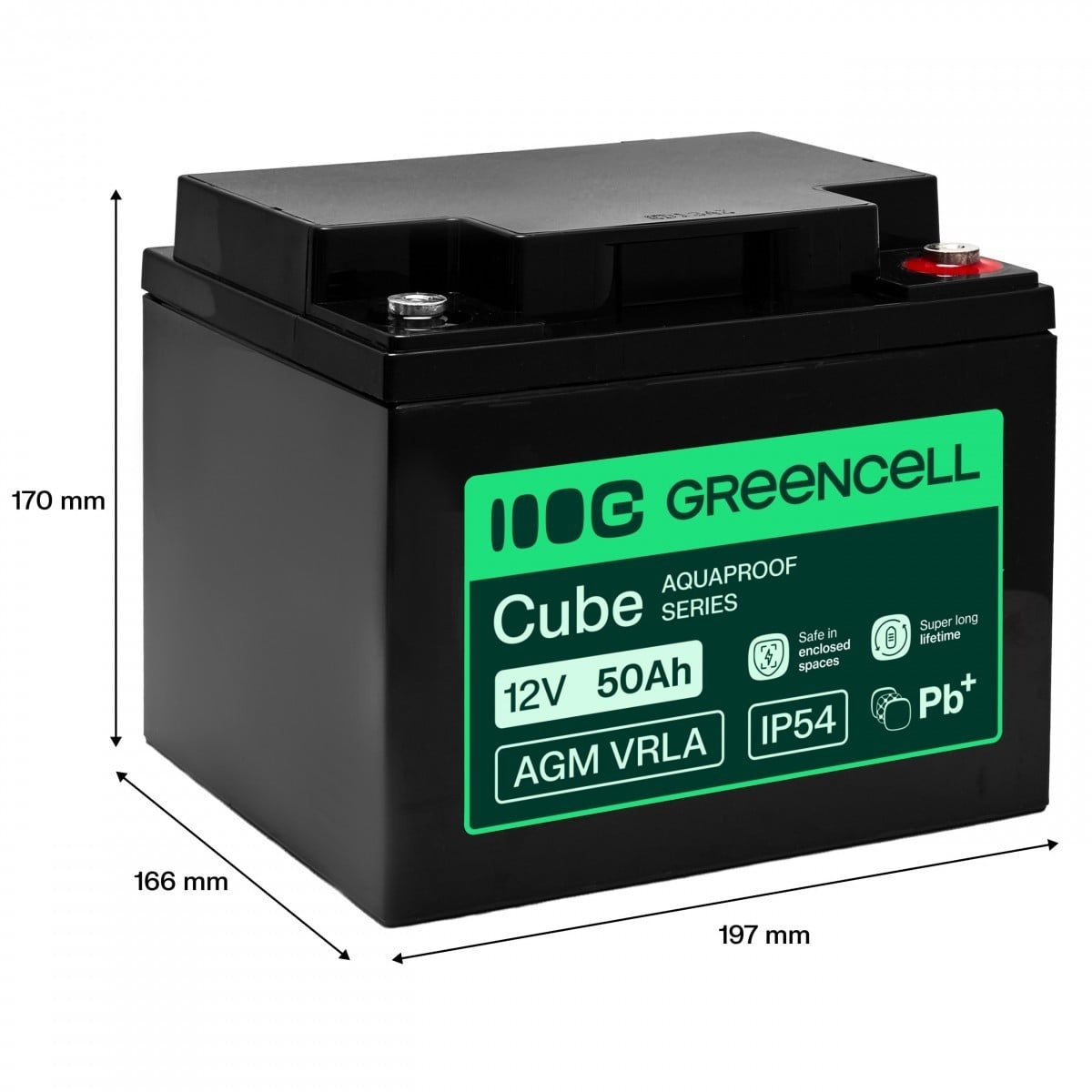 GREEN CELL Green Cell AGM VRLA 12V 50Ah batteria senza manutenzione per alimentazione UPS, dimensioni (197x166x170mm) - BATTERIE E ALIMENTATORI | TecnoCARE.net Sabaudia, Latina, Terracina, San Felice Circeo e Pontinia