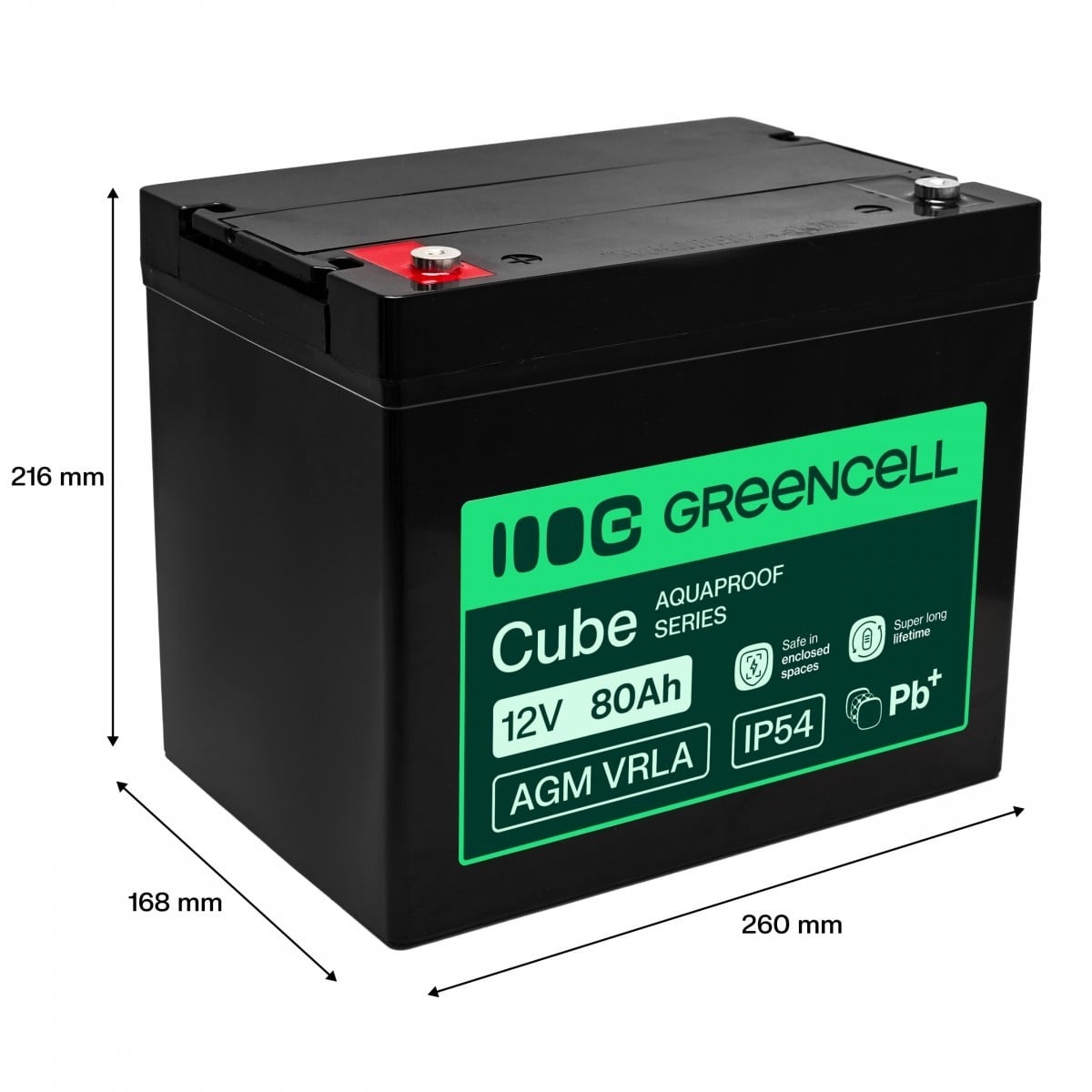 GREEN CELL Green Cell AGM VRLA 12V 80Ah batteria senza manutenzione per UPS, bilance, camper (260x168x216mm) - BATTERIE E ALIMENTATORI | TecnoCARE.net Sabaudia, Latina, Terracina, San Felice Circeo e Pontinia