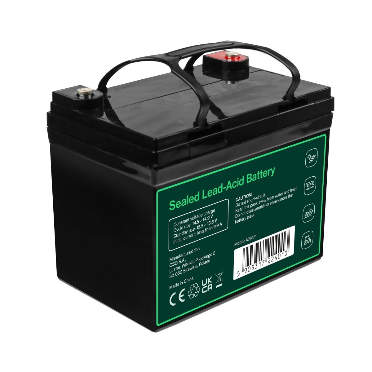 GREEN CELL Green Cell Cube AGM VRLA IP54 12V 33Ah batteria senza manutenzione per tosaerba, scooter, barche e sedie a rotelle - BATTERIE E ALIMENTATORI | TecnoCARE.net Sabaudia, Latina, Terracina, San Felice Circeo e Pontinia