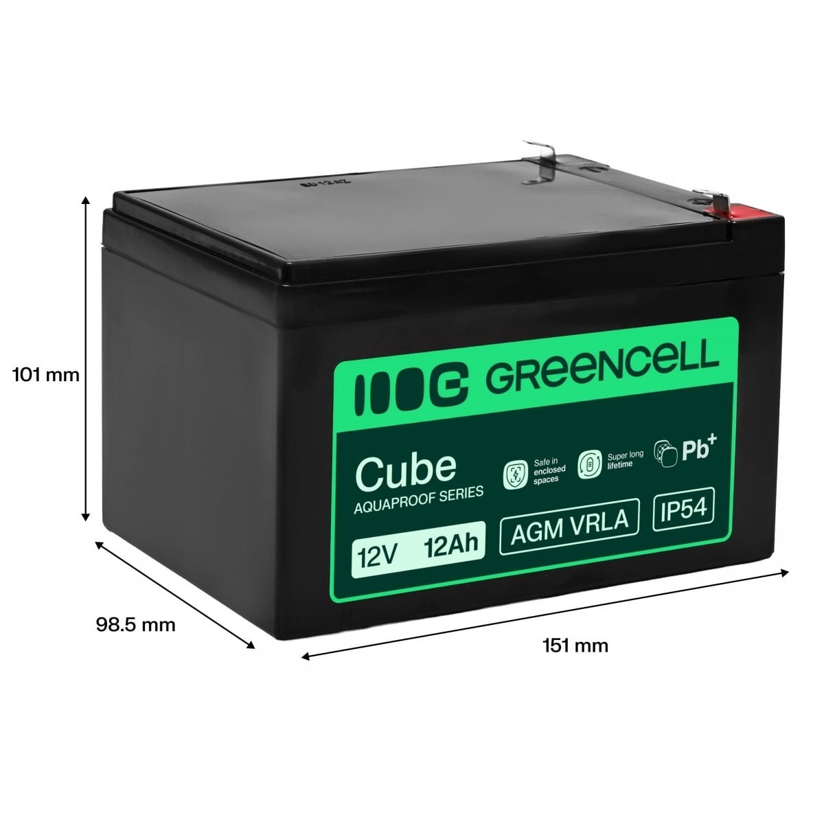 GREEN CELL Green Cell AGM VRLA 12V 12Ah batteria senza manutenzione per registratori di cassa, giocattoli, telecamere (151x98.5x95mm) - BATTERIE E ALIMENTATORI | TecnoCARE.net Sabaudia, Latina, Terracina, San Felice Circeo e Pontinia