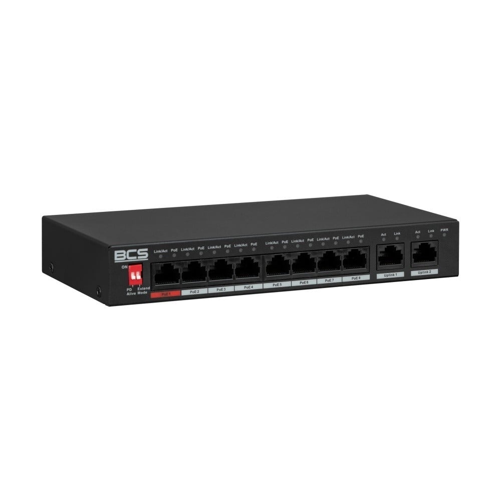 BCS BCS BCS-L-SP0802G(2) Switch PoE a 8 porte con tecnologia exPoE 100Mbps - RETI | TecnoCARE.net Sabaudia, Latina, Terracina, San Felice Circeo e Pontinia