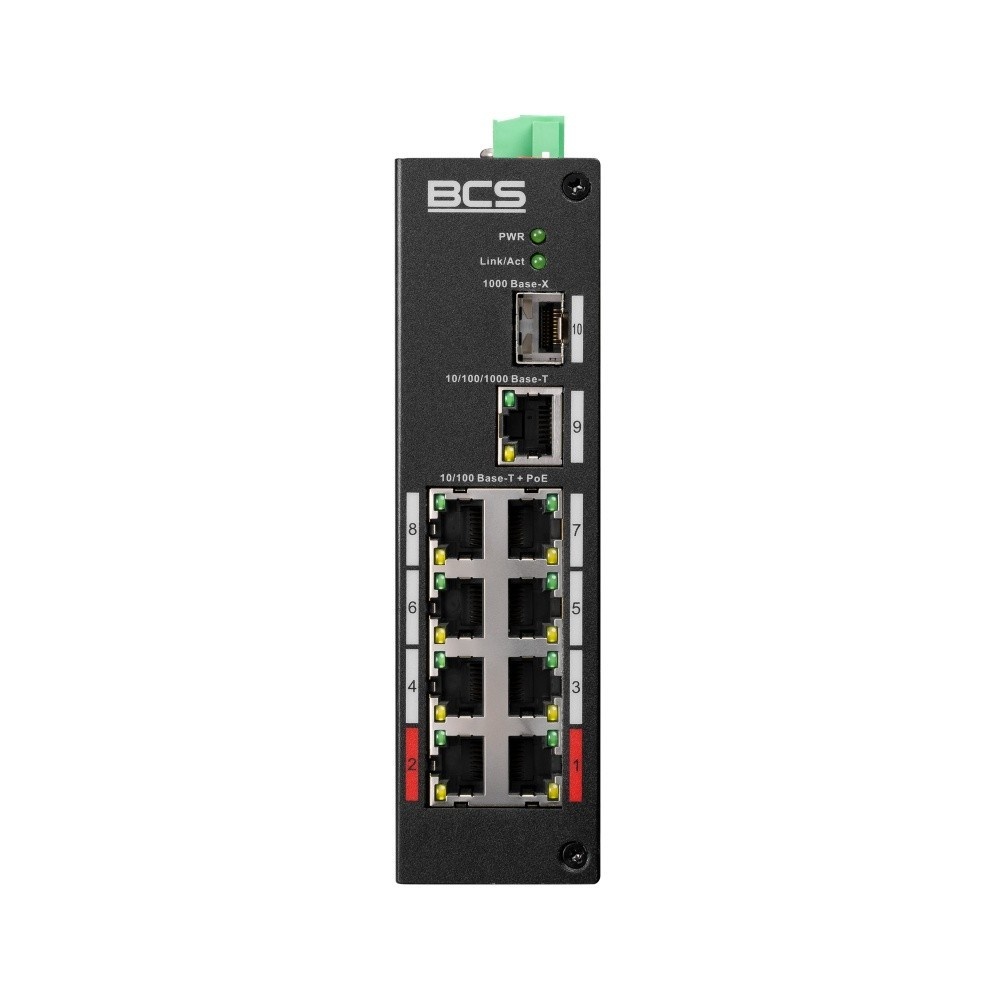 BCS BCS BCS-L-SP0801G-1SFP(2) Switch PoE Industriale 8 Porte per Montaggio su Binario DIN con Tecnologia exPoE 96W - RETI | TecnoCARE.net Sabaudia, Latina, Terracina, San Felice Circeo e Pontinia
