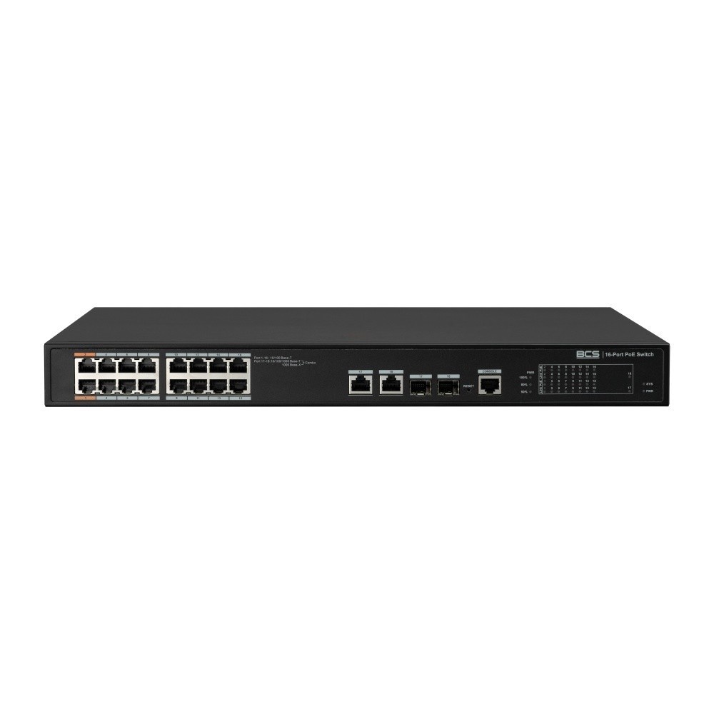 BCS BCS BCS-L-SP1602G-2SFP-M(2) Switch PoE Gestito 16 Porte con Tecnologia exPoE 240W - RETI | TecnoCARE.net Sabaudia, Latina, Terracina, San Felice Circeo e Pontinia