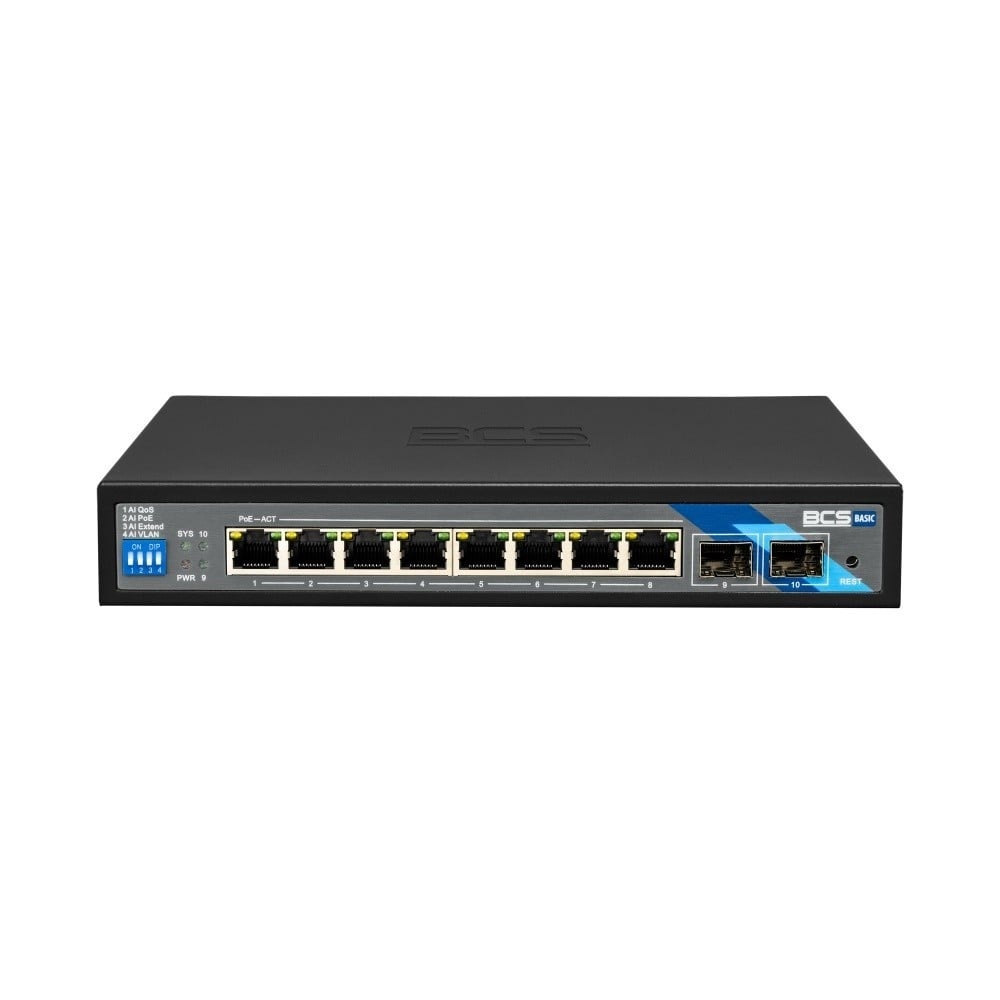 BCS BCS BCS-B-SP08G-2SFP Switch PoE 8 porte 1Gbps con SFP e potenza di 96W - RETI | TecnoCARE.net Sabaudia, Latina, Terracina, San Felice Circeo e Pontinia