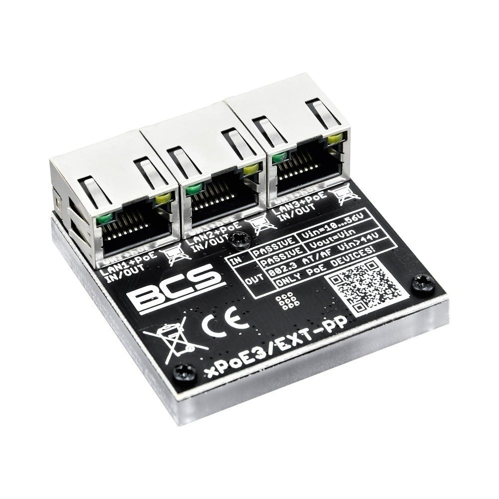 BCS BCS BCS-xPoE3/EXT-PP Switch PoE a 3 porte 10/100Mbps con alimentazione da 70W - RETI | TecnoCARE.net Sabaudia, Latina, Terracina, San Felice Circeo e Pontinia