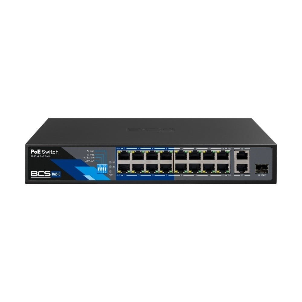 BCS BCS BCS-B-SP1602G-1SFP Switch PoE a 16 porte con tecnologia exPoE 150W - RETI | TecnoCARE.net Sabaudia, Latina, Terracina, San Felice Circeo e Pontinia