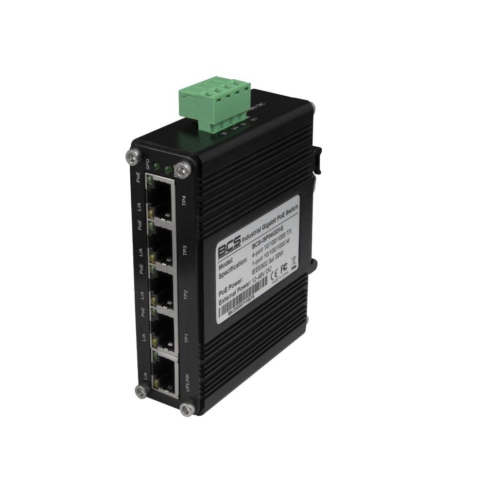 BCS BCS BCS-ISP04G01G Switch PoE Industriale a 4 Porte per Montaggio su Rotaia DIN 120W - RETI | TecnoCARE.net Sabaudia, Latina, Terracina, San Felice Circeo e Pontinia