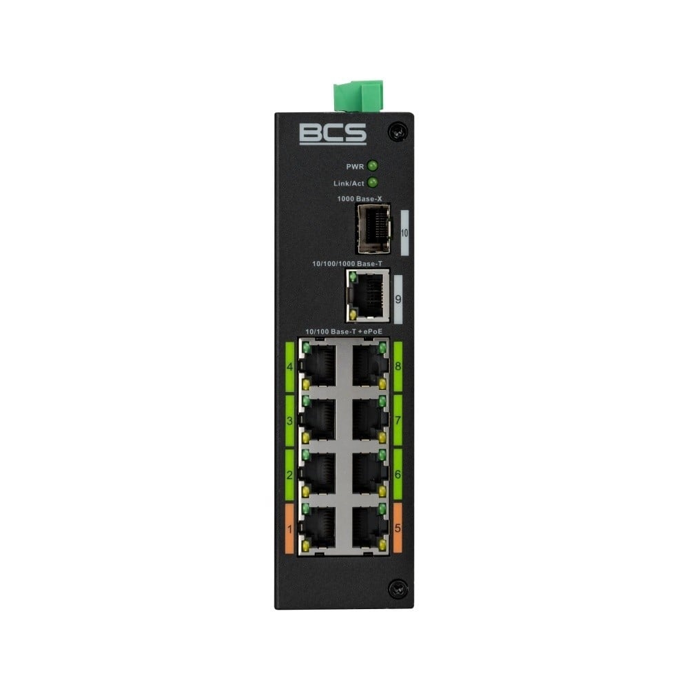 BCS BCS BCS-L-SP08E01G-1SFP(2) Switch PoE Industriale a 8 Porte per Montaggio su Rail DIN 120W - RETI | TecnoCARE.net Sabaudia, Latina, Terracina, San Felice Circeo e Pontinia