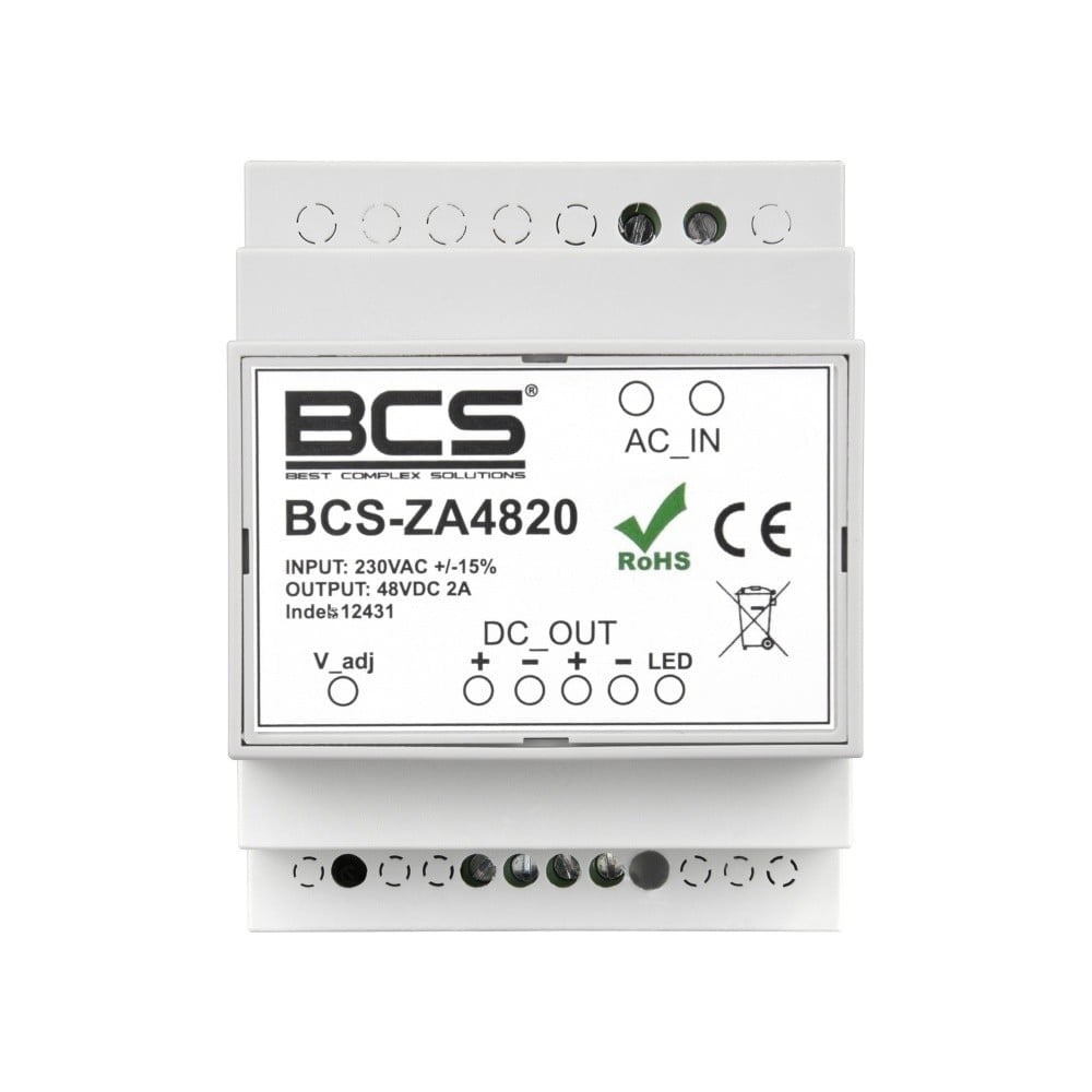 BCS BCS BCS-ZA4820 Zasilatore impulsowy 48V DC 2A 96W DIN - QUADRI ELETTRICI E COMPONENTI | TecnoCARE.net Sabaudia, Latina, Terracina, San Felice Circeo e Pontinia