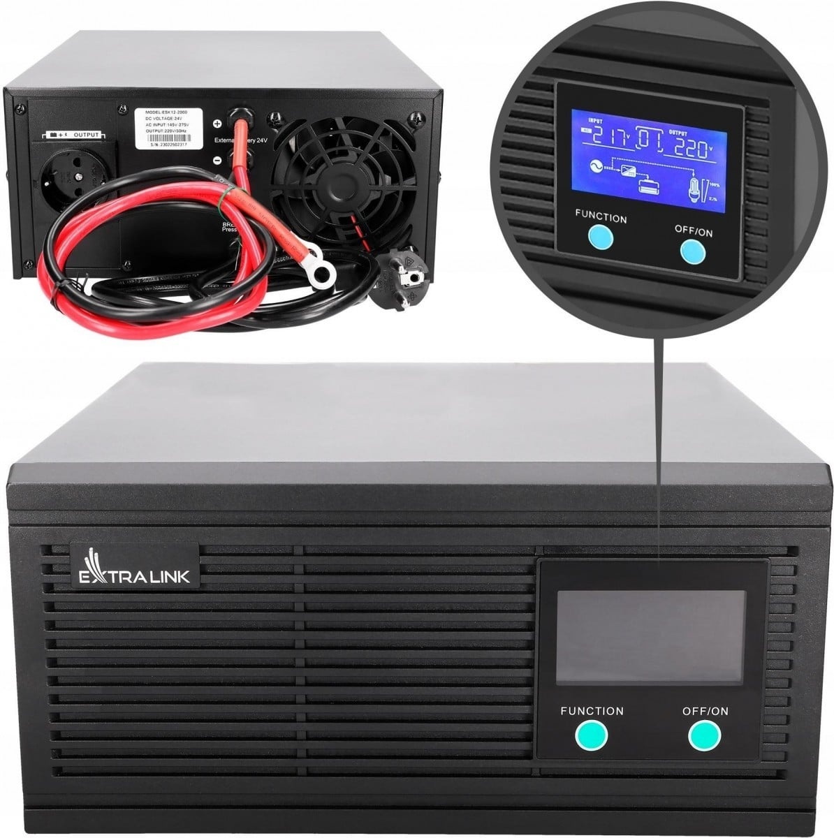 EXTRALINK Extralink Piorun 3000VA/2100W sostituto per Volt Sinus Pro | Inverter | Sinusoidale pura, tensione della batteria 24VDC, cavi non inclusi - BATTERIE E ALIMENTATORI | TecnoCARE.net Sabaudia, Latina, Terracina, San Felice Circeo e Pontinia