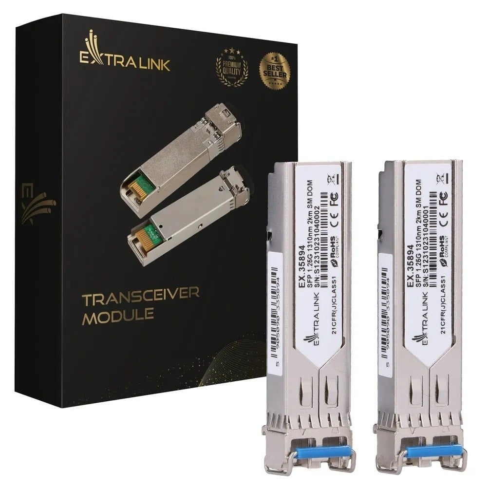 EXTRALINK Extralink SFP 1.25G 2-pack | Modulo SFP | 1,25Gbps, LC/UPC, 1310nm, 2km, modalità singola, DOM - RETI | TecnoCARE.net Sabaudia, Latina, Terracina, San Felice Circeo e Pontinia