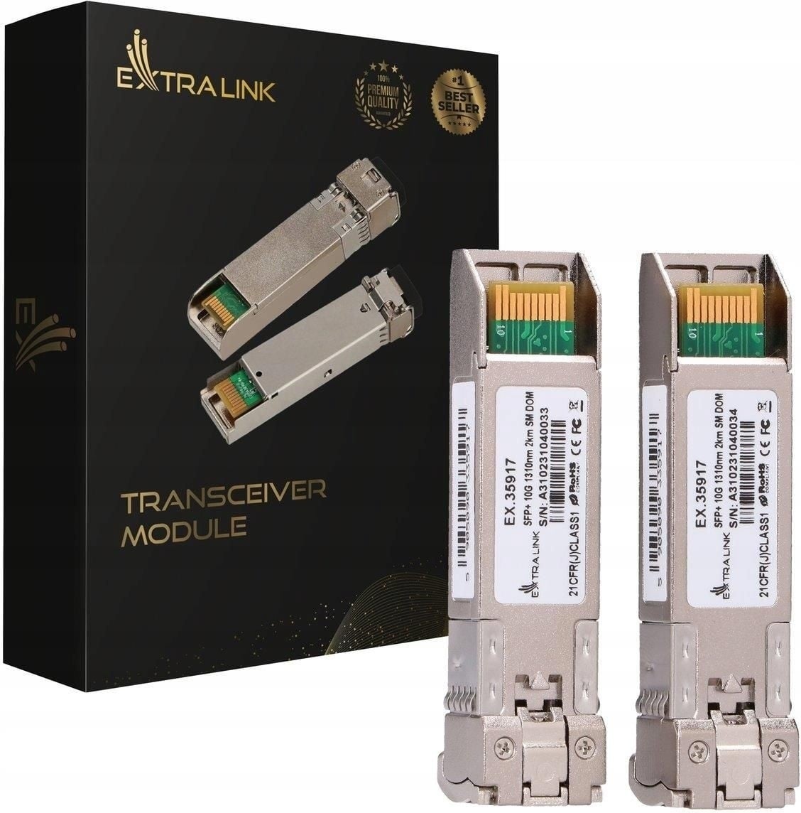 EXTRALINK Extralink SFP+ 10G 2-pack | Modulo SFP+ | 10Gbps, LC/UPC, 1310nm, 2km, modalità singola, DOM - RETI | TecnoCARE.net Sabaudia, Latina, Terracina, San Felice Circeo e Pontinia