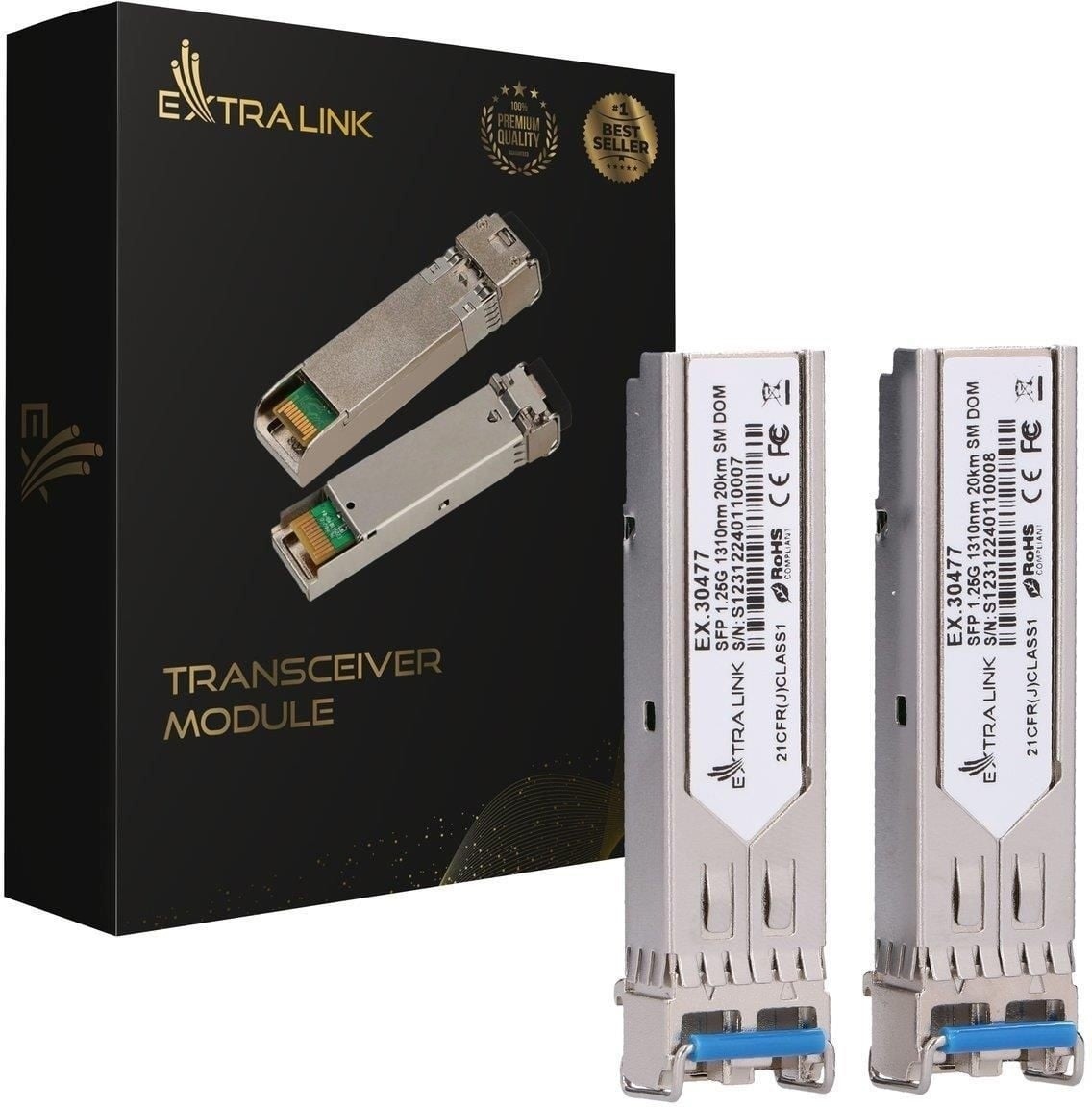 EXTRALINK Extralink SFP 1.25G 2-Pack | Modulo SFP | 1,25Gbps, LC/UPC, 1310nm, 20km, modalità singola, DOM (Dedicate a HP/Aruba) - RETI | TecnoCARE.net Sabaudia, Latina, Terracina, San Felice Circeo e Pontinia