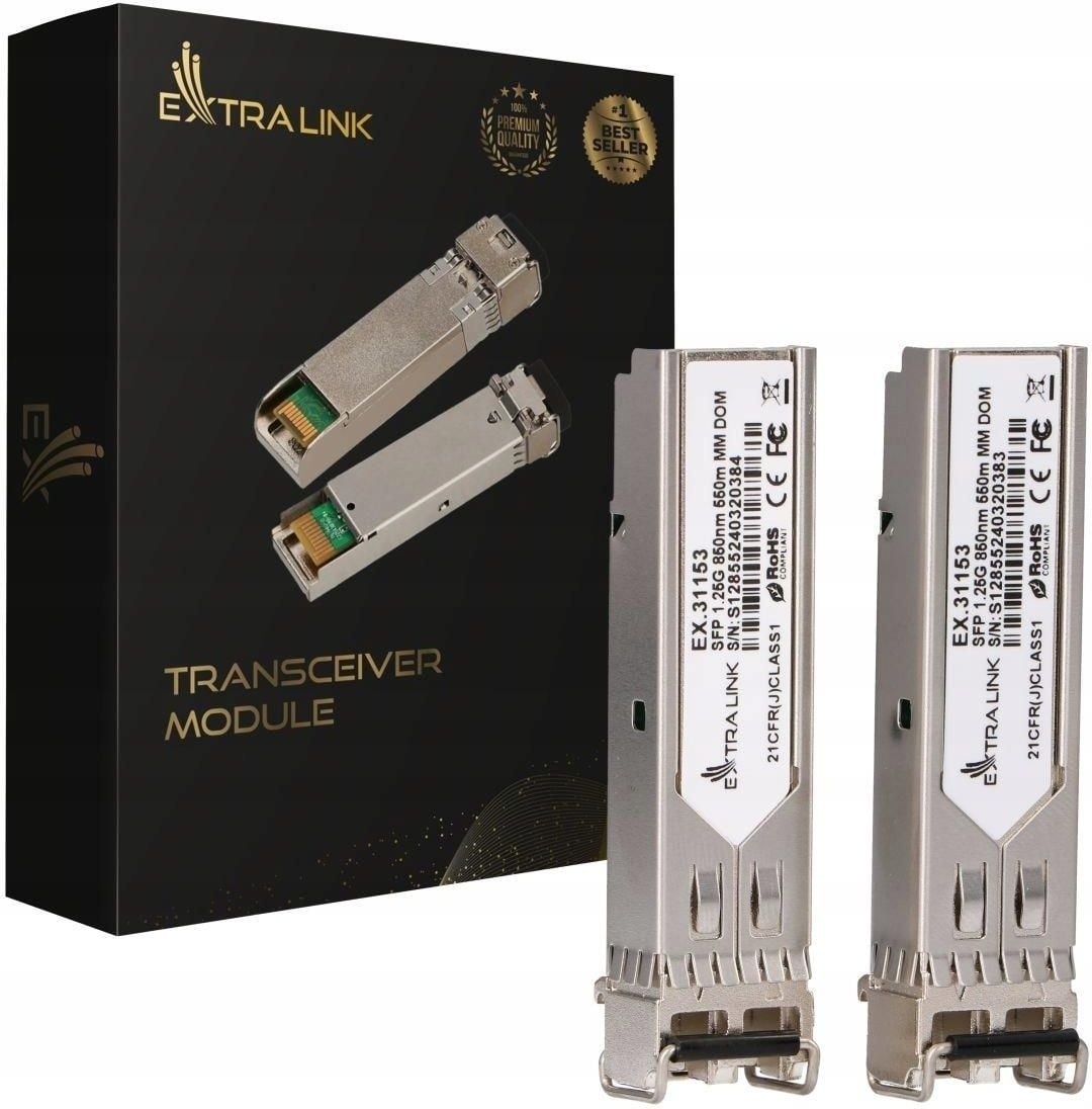 EXTRALINK Extralink SFP 1.25G 2-pack | Modulo SFP | 1,25Gbps, LC/UPC, 850nm, 550m, multimodale, DOM - RETI | TecnoCARE.net Sabaudia, Latina, Terracina, San Felice Circeo e Pontinia