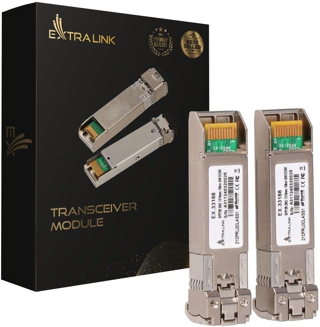 EXTRALINK Extralink SFP28 25G 2-Pack | Modulo SFP28 | 25Gbps, LC/UPC Duplex, 1310nm, 10km, modalità singola, DOM - RETI | TecnoCARE.net Sabaudia, Latina, Terracina, San Felice Circeo e Pontinia