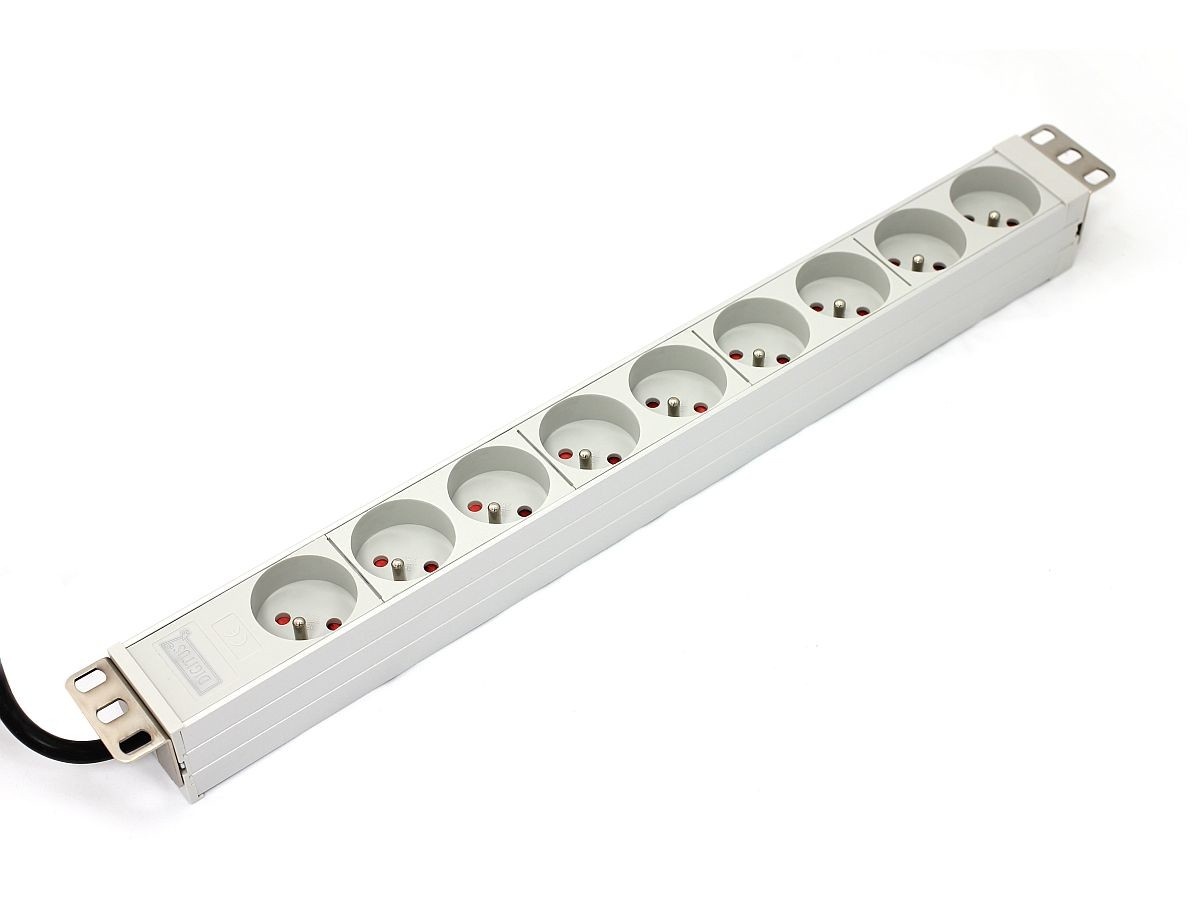 DIGITUS A-19-STRIP-3-IMP - 1U - Alluminio - Bianco - 9 presa(e) AC - 1,8 m - 250 V - BATTERIE E ALIMENTATORI | TecnoCARE.net Sabaudia, Latina, Terracina, San Felice Circeo e Pontinia