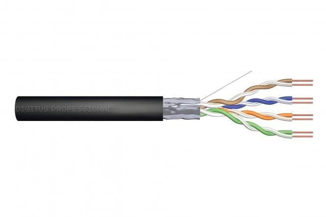 DIGITUS CAT 5e F-UTP outdoor installation cable, 250 MHz Fca (PVC), AWG 23/1, 305 m drum, sx, black - CAVI PER COMPUTER E PERIFERICHE | TecnoCARE.net Sabaudia, Latina, Terracina, San Felice Circeo e Pontinia