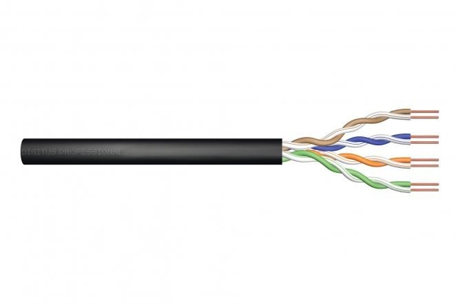DIGITUS CAT 5e U-UTP outdoor installation cable, 100 MHz Fca (PVC), AWG 24/1, 500 m drum, sx, black - CAVI PER COMPUTER E PERIFERICHE | TecnoCARE.net Sabaudia, Latina, Terracina, San Felice Circeo e Pontinia