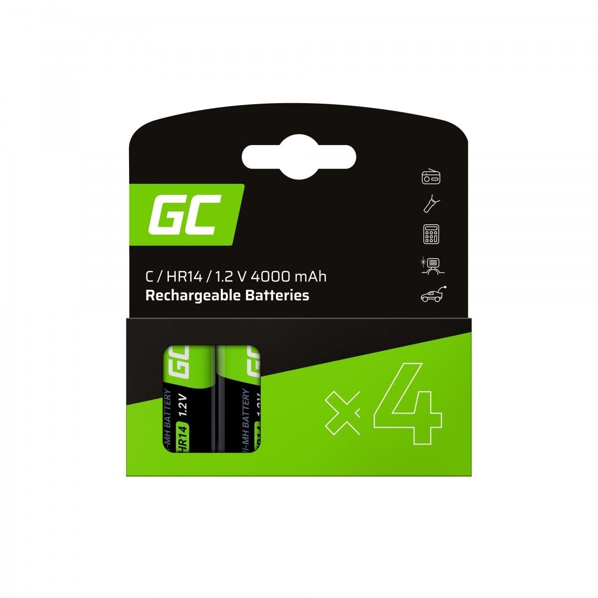 GREEN CELL Green Cell GR14 Batterie ricaricabili 4x C R14 HR14 Ni-MH 4000mAh 1.2V - BATTERIE E ALIMENTATORI | TecnoCARE.net Sabaudia, Latina, Terracina, San Felice Circeo e Pontinia