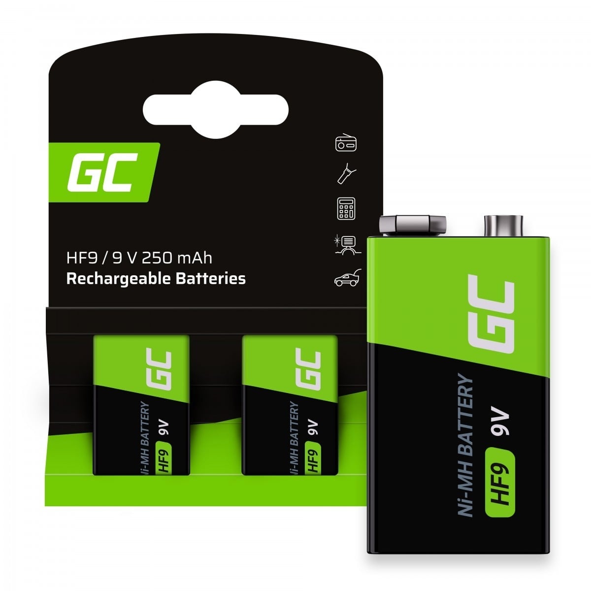 GREEN CELL Green Cell GR18 Batterie ricaricabili 2x 9V HF9 Ni-MH 250mAh - BATTERIE E ALIMENTATORI | TecnoCARE.net Sabaudia, Latina, Terracina, San Felice Circeo e Pontinia