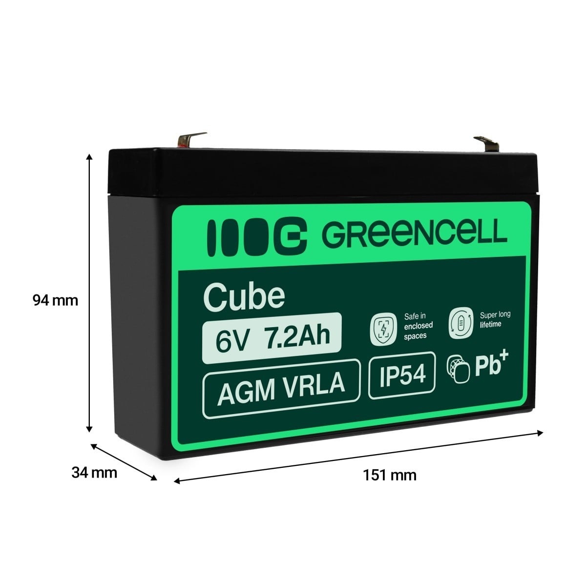 GREEN CELL Green Cell Battery AGM VRLA 6V 7.2Ah - Batteria - 7200 mAh - BATTERIE E ALIMENTATORI | TecnoCARE.net Sabaudia, Latina, Terracina, San Felice Circeo e Pontinia