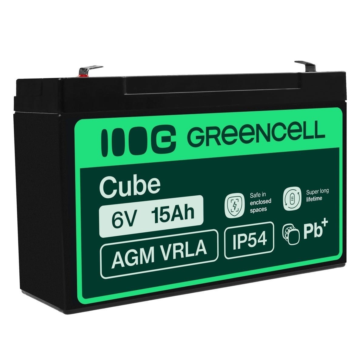 GREEN CELL Green Cell AGM40 - 6 V - 1 pz - Nero - 15 Ah - 1,8 kg - 151 mm - BATTERIE E ALIMENTATORI | TecnoCARE.net Sabaudia, Latina, Terracina, San Felice Circeo e Pontinia