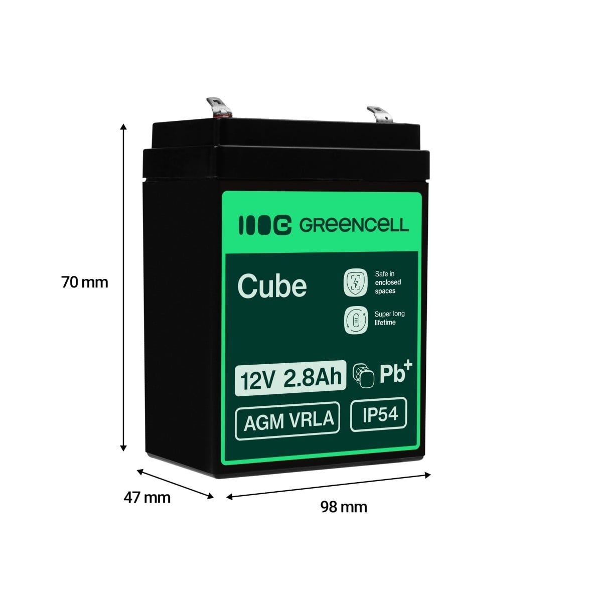 GREEN CELL Green Cell AGM Battery 12V 2.8Ah - Batteria - Baby (C) - BATTERIE E ALIMENTATORI | TecnoCARE.net Sabaudia, Latina, Terracina, San Felice Circeo e Pontinia