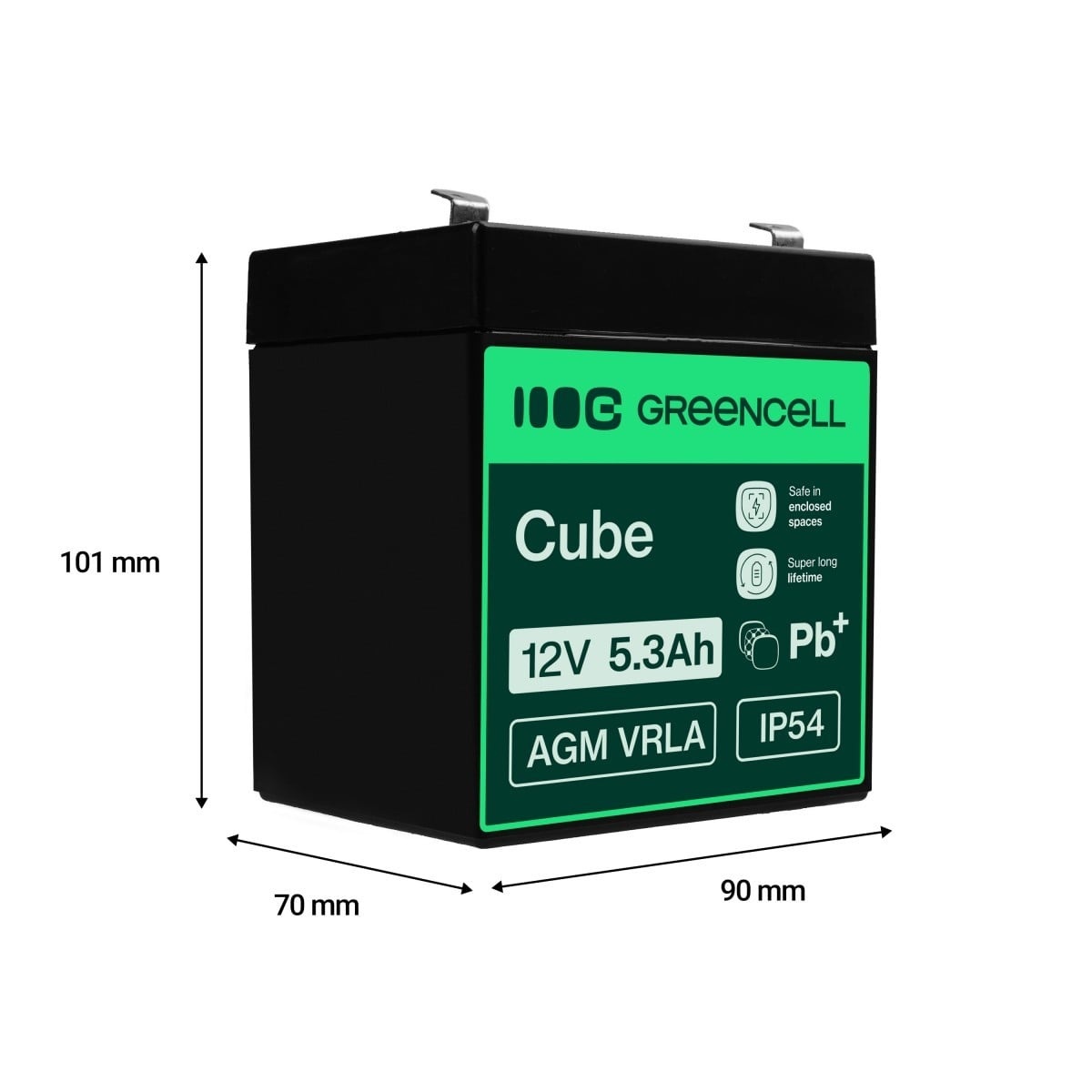 GREEN CELL Green Cell AGM Battery Lead Acid 12V 5.3Ah Maintenance Free for alarm and - Batteria - Mignon (AA) - BATTERIE E ALIMENTATORI | TecnoCARE.net Sabaudia, Latina, Terracina, San Felice Circeo e Pontinia