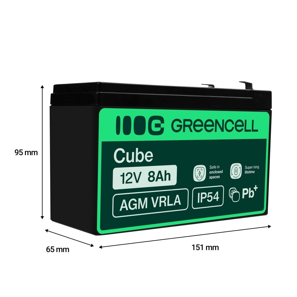 GREEN CELL Green Cell AGM Battery 12V 8Ah - Batteria - Mignon (AA) - BATTERIE E ALIMENTATORI | TecnoCARE.net Sabaudia, Latina, Terracina, San Felice Circeo e Pontinia