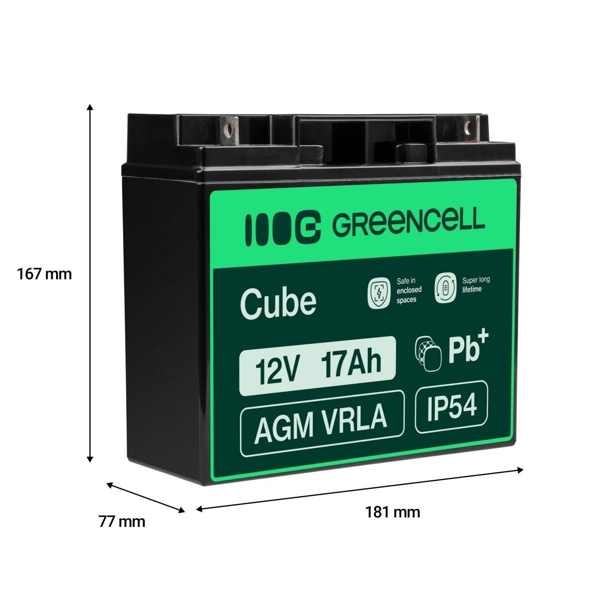 GREEN CELL Green Cell AGM Battery Lead Acid VRLA 12V 17Ah for motor boats and electric - Batteria - 17000 mAh - BATTERIE E ALIMENTATORI | TecnoCARE.net Sabaudia, Latina, Terracina, San Felice Circeo e Pontinia