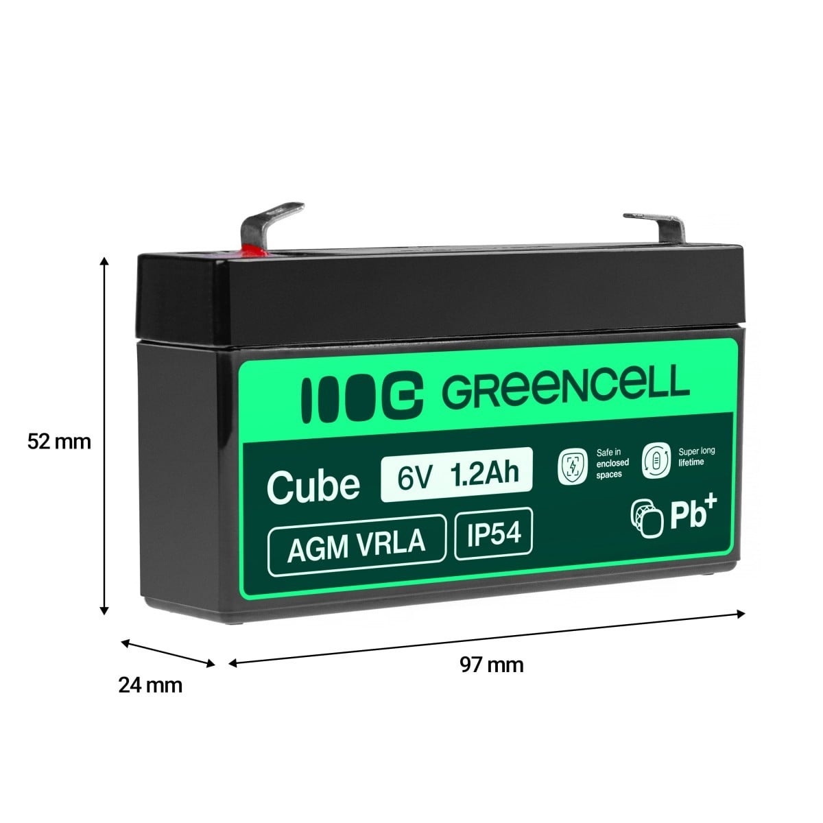 GREEN CELL Green Cell AGM Battery Lead Acid VRLA 6V 1.2Ah for toys and alarms - Batteria - Mono (D) - BATTERIE E ALIMENTATORI | TecnoCARE.net Sabaudia, Latina, Terracina, San Felice Circeo e Pontinia