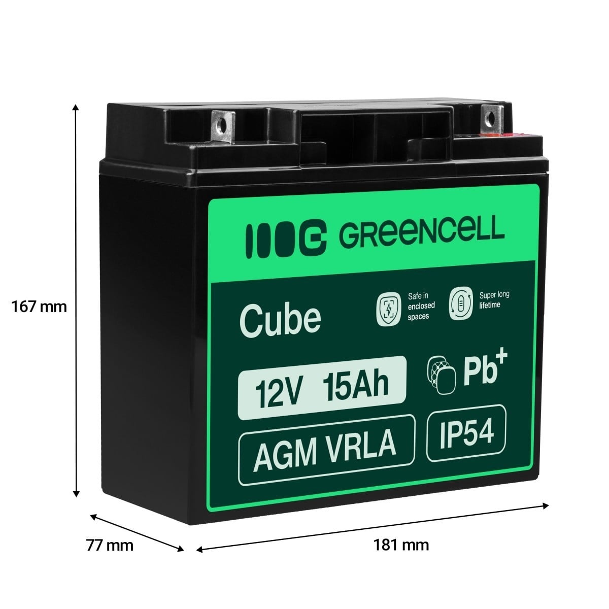 GREEN CELL Green Cell Battery AGM 12V 15Ah - BATTERIE E ALIMENTATORI | TecnoCARE.net Sabaudia, Latina, Terracina, San Felice Circeo e Pontinia