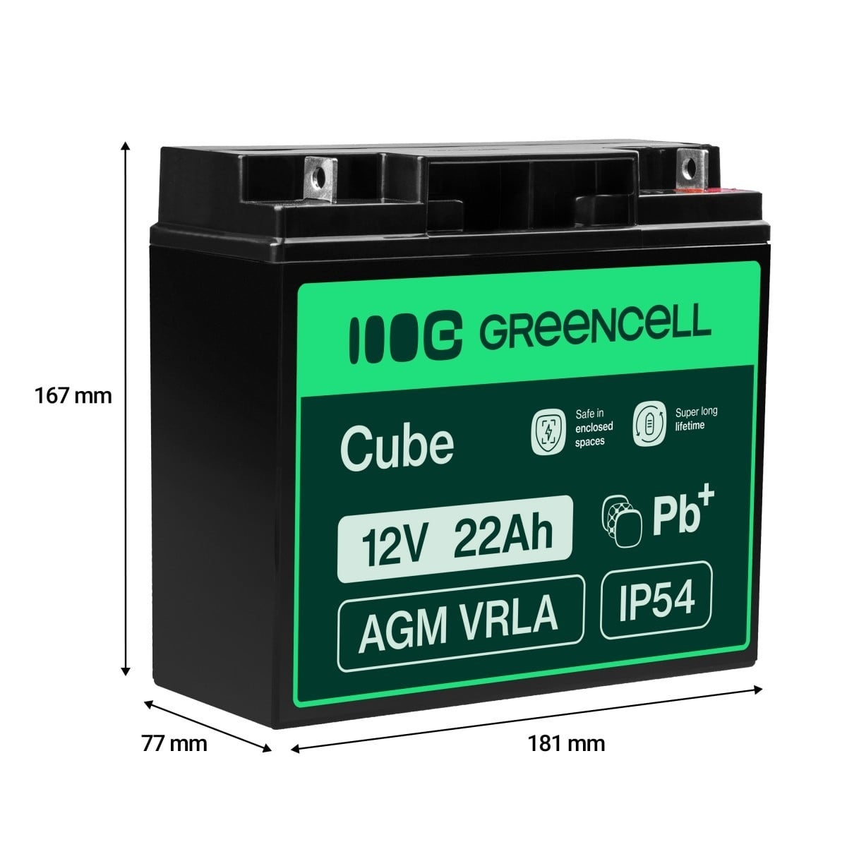 GREEN CELL Green Cell AGM 12V 22Ah VRLA Battery Gel deep cycle scooter mower boat barge - BATTERIE E ALIMENTATORI | TecnoCARE.net Sabaudia, Latina, Terracina, San Felice Circeo e Pontinia