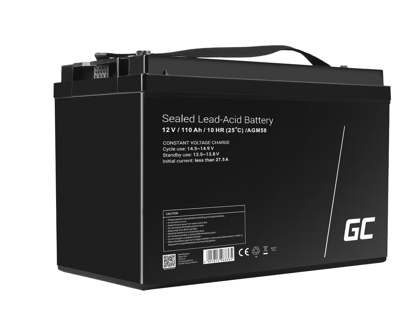 GREEN CELL Green Cell AGM Battery 12V 110Ah - BATTERIE E ALIMENTATORI | TecnoCARE.net Sabaudia, Latina, Terracina, San Felice Circeo e Pontinia