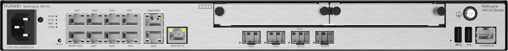HUAWEI Huawei Router NetEngine AR730, 2*GE combo WAN, 1*10GE(SFP+) WAN, 8*GE LAN, 1*GE combo LAN, 2*USB 2.0, 2*SIC - RETI | TecnoCARE.net Sabaudia, Latina, Terracina, San Felice Circeo e Pontinia