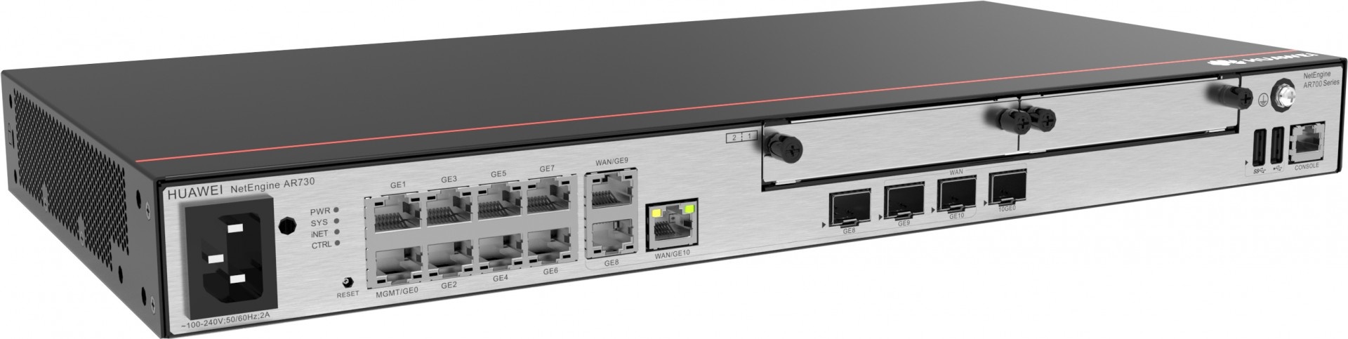 HUAWEI Huawei Router NetEngine AR730, 2*GE combo WAN, 1*10GE(SFP+) WAN, 8*GE LAN, 1*GE combo LAN, 2*USB 2.0, 2*SIC - RETI | TecnoCARE.net Sabaudia, Latina, Terracina, San Felice Circeo e Pontinia