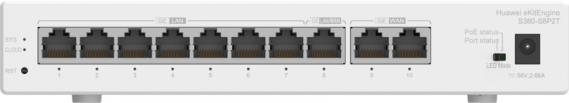 HUAWEI Huawei Gateway S380-S8P2T, 2*GE WAN, 8*GE LAN(PoE+, 124W) - RETI | TecnoCARE.net Sabaudia, Latina, Terracina, San Felice Circeo e Pontinia