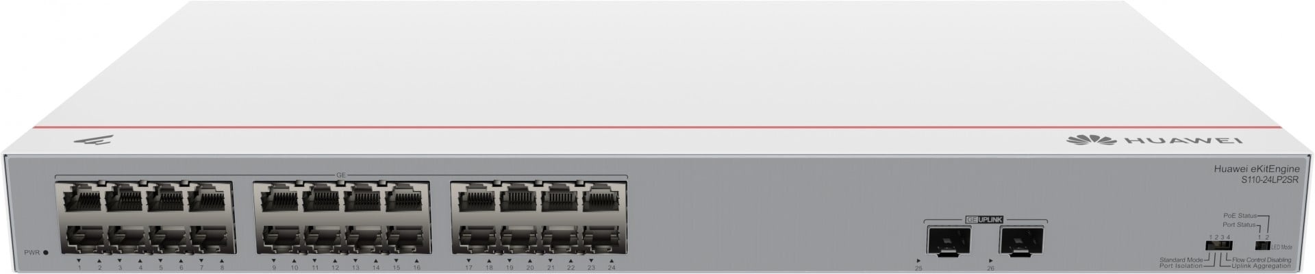 HUAWEI Huawei Switch S110-24LP2SR (24*GE ports(124W PoE+), 2*GE SFP ports, AC power) - RETI | TecnoCARE.net Sabaudia, Latina, Terracina, San Felice Circeo e Pontinia