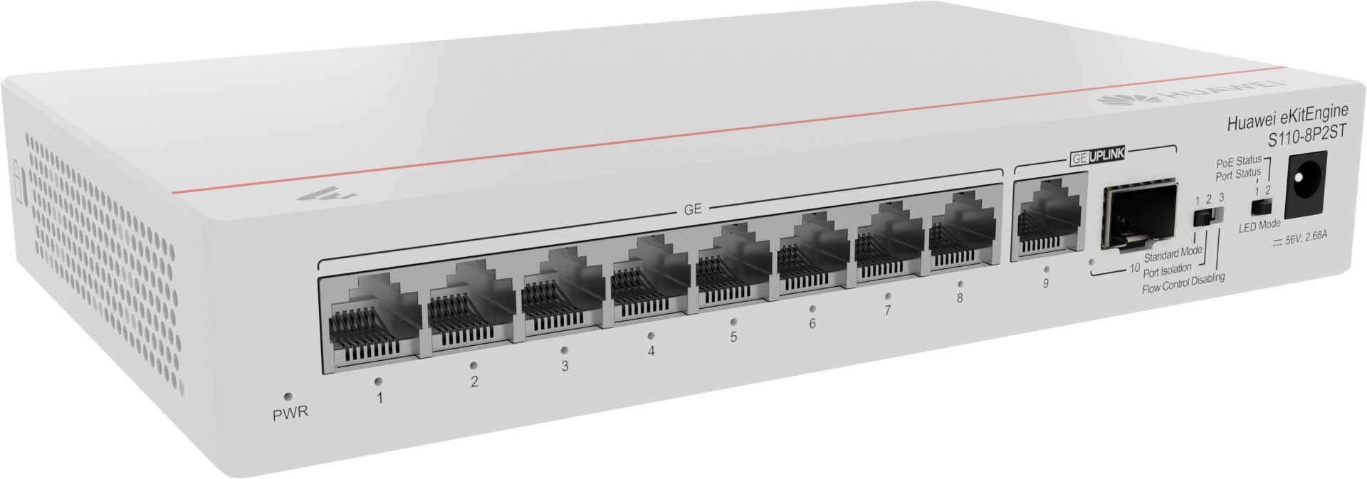 HUAWEI Huawei Switch S110-8P2ST (8*GE ports (124W PoE+), 1*GE SFP port, 1*GE port, AC power, power adapter) - RETI | TecnoCARE.net Sabaudia, Latina, Terracina, San Felice Circeo e Pontinia