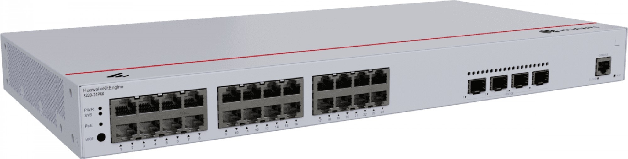 HUAWEI HUAWEI eKit S220 Series S220-24P4X Gestito L2 Gigabit Ethernet (10/100/1000) Supporto Power over Ethernet (PoE) 1U Grigio - RETI | TecnoCARE.net Sabaudia, Latina, Terracina, San Felice Circeo e Pontinia