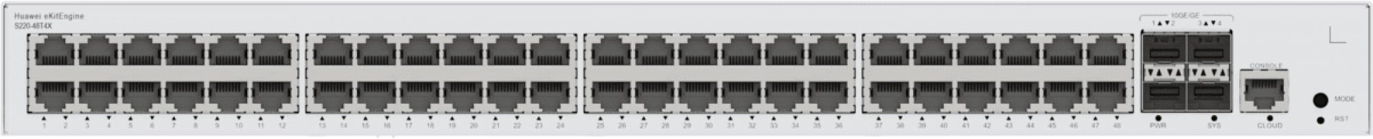 HUAWEI HUAWEI eKit S220 Series S220-48T4X Gestito L2 Gigabit Ethernet (10/100/1000) 1U Grigio - RETI | TecnoCARE.net Sabaudia, Latina, Terracina, San Felice Circeo e Pontinia