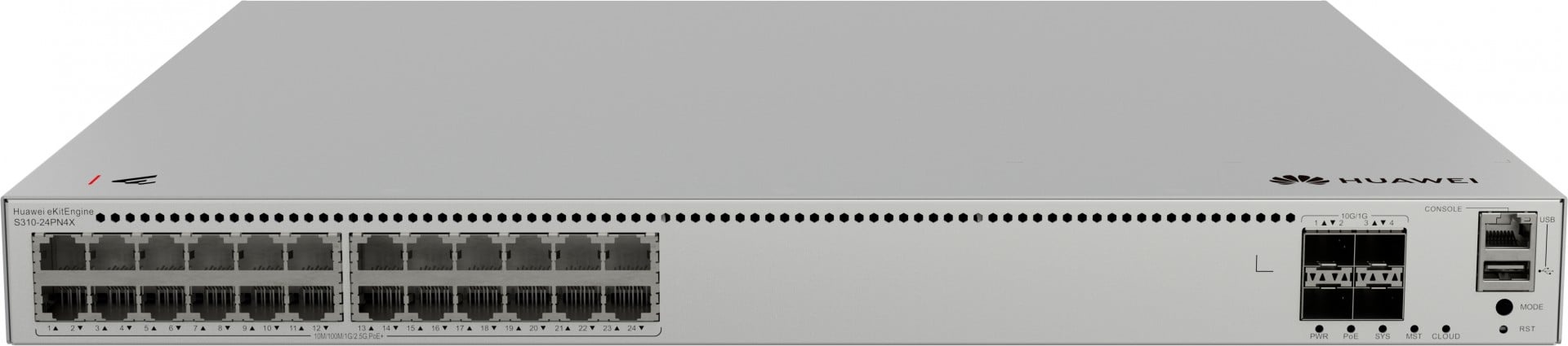 HUAWEI HUAWEI eKit S310 Series S310-24PN4X Gestito L2+ 2.5G Ethernet (100/1000/2500) Supporto Power over Ethernet (PoE) 1U Grigio - RETI | TecnoCARE.net Sabaudia, Latina, Terracina, San Felice Circeo e Pontinia